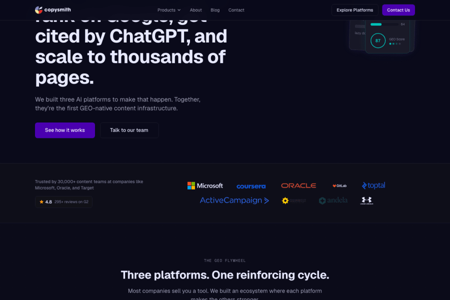 Copysmith — Text AI tool screenshot