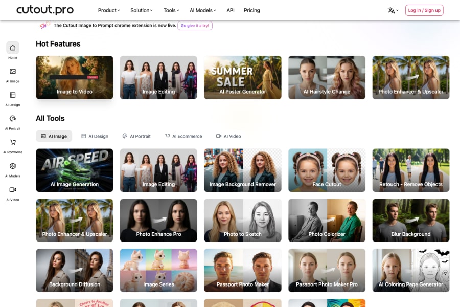 Cutout.Pro — Image AI tool screenshot
