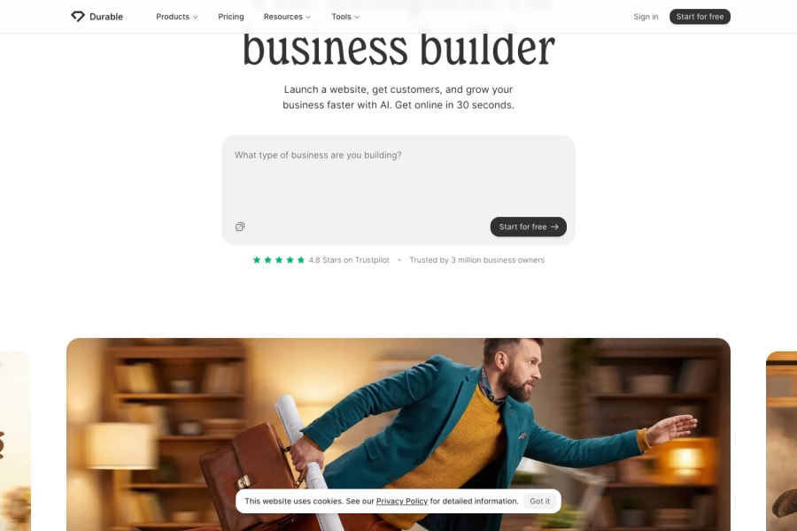 Durable — Business AI tool screenshot