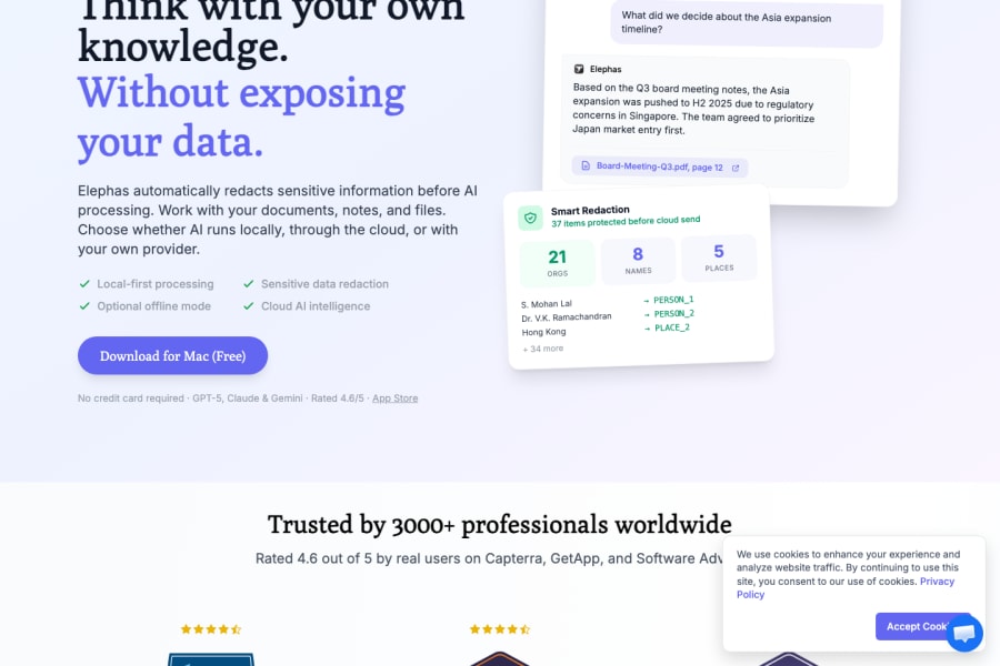 Elephas — Text AI tool screenshot
