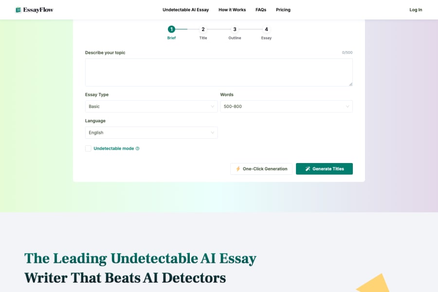EssayFlow — Text AI tool screenshot