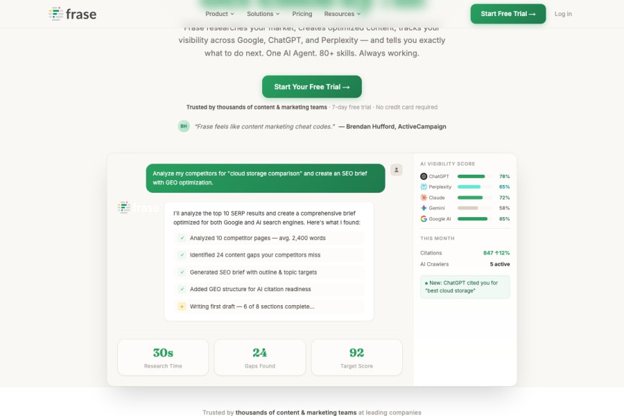 Frase — Text AI tool screenshot