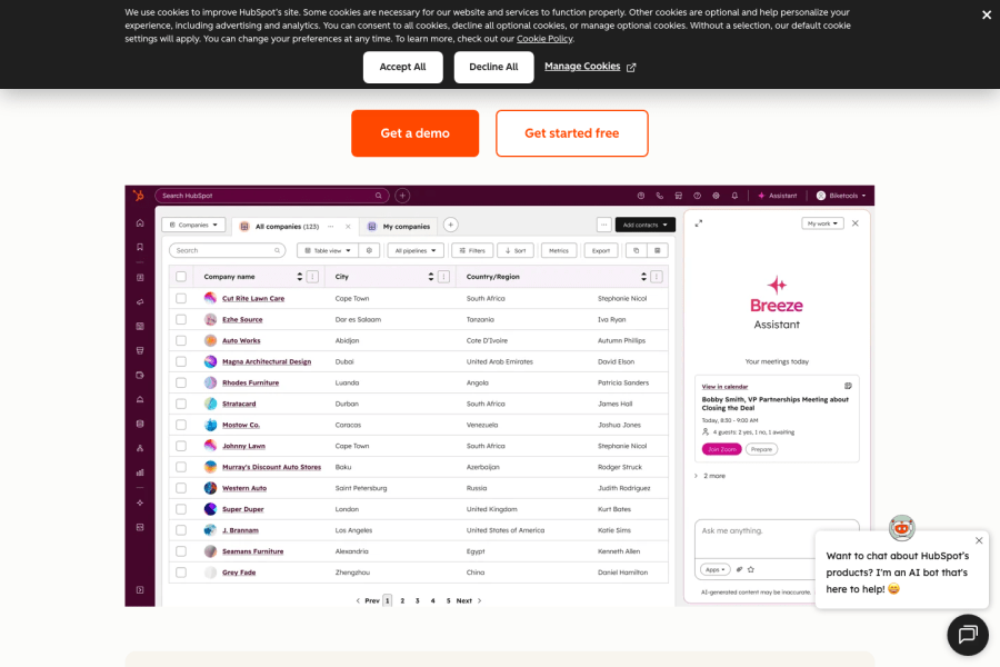 HubSpot Breeze — Business AI tool screenshot