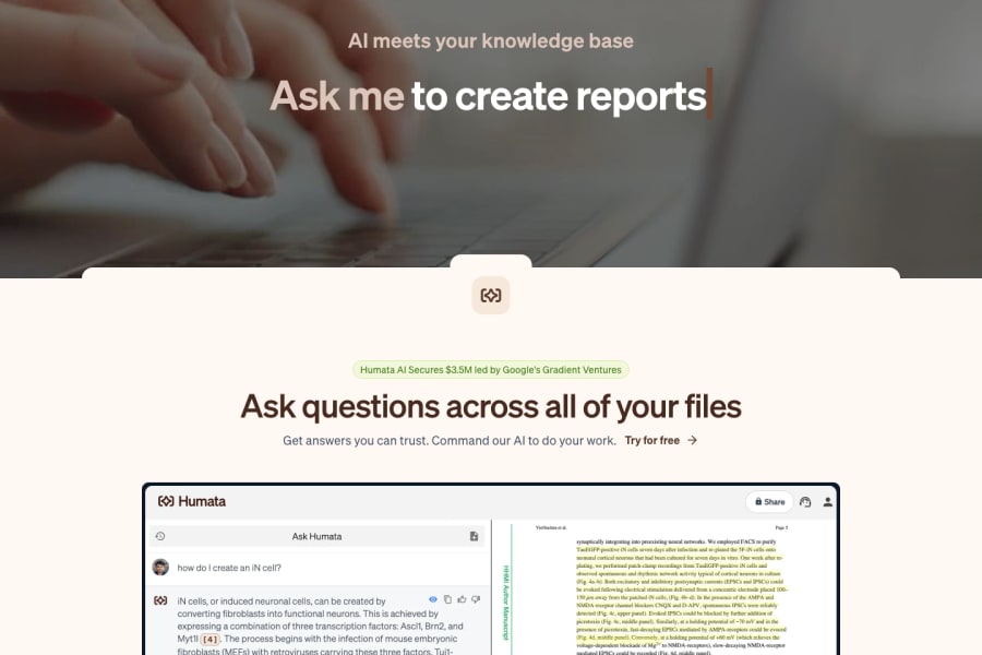 Humata — Text AI tool screenshot