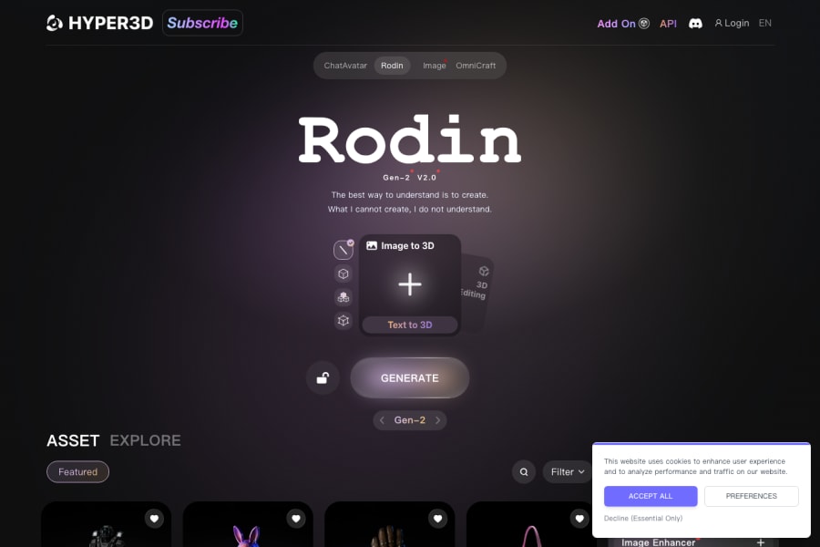 Hyper3D — 3D AI tool screenshot