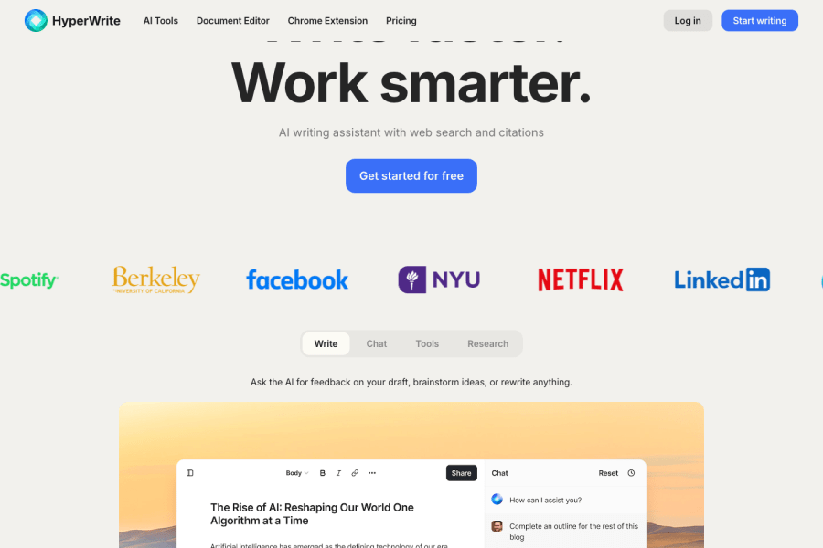 HyperWrite — Text AI tool screenshot