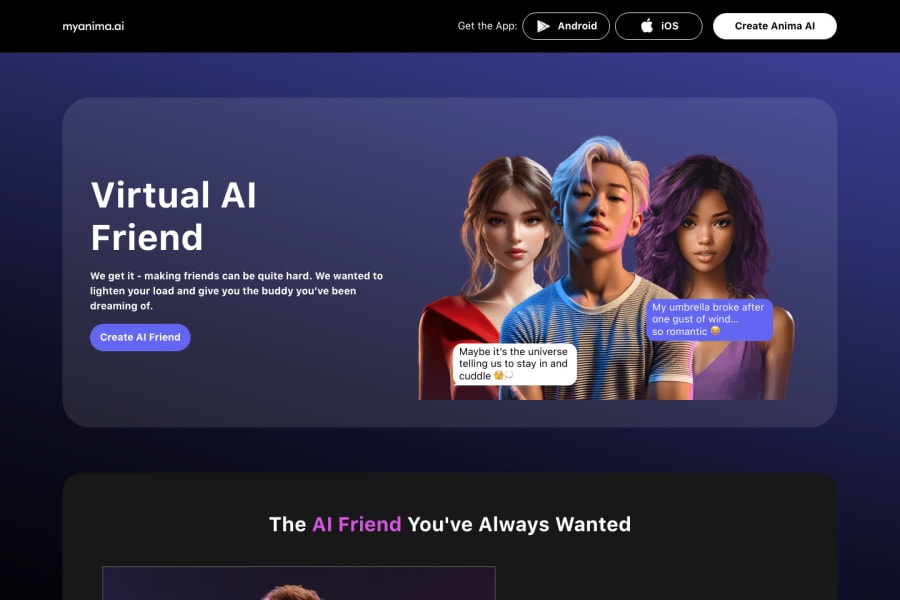 MyAnima — NSFW AI tool screenshot