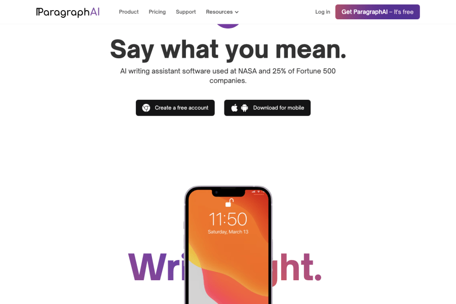 ParagraphAI — Text AI tool screenshot