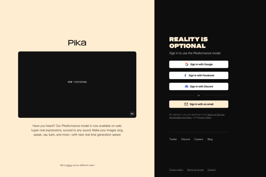 Pika Art — Video AI tool screenshot