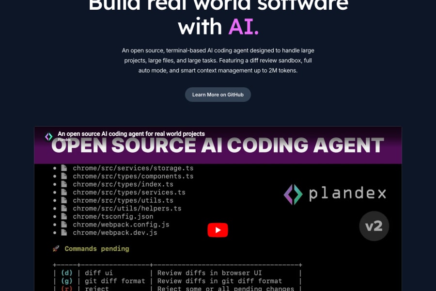Plandex — Code AI tool screenshot