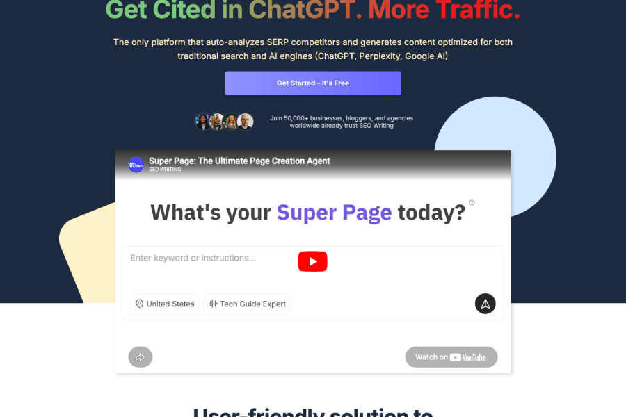SEOWriting — Text AI tool screenshot