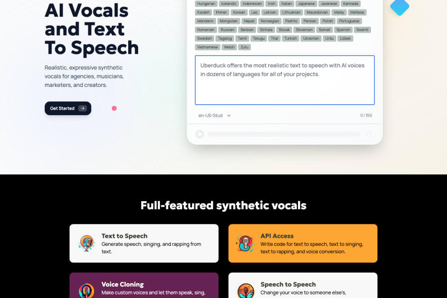 Uberduck — Audio AI tool screenshot