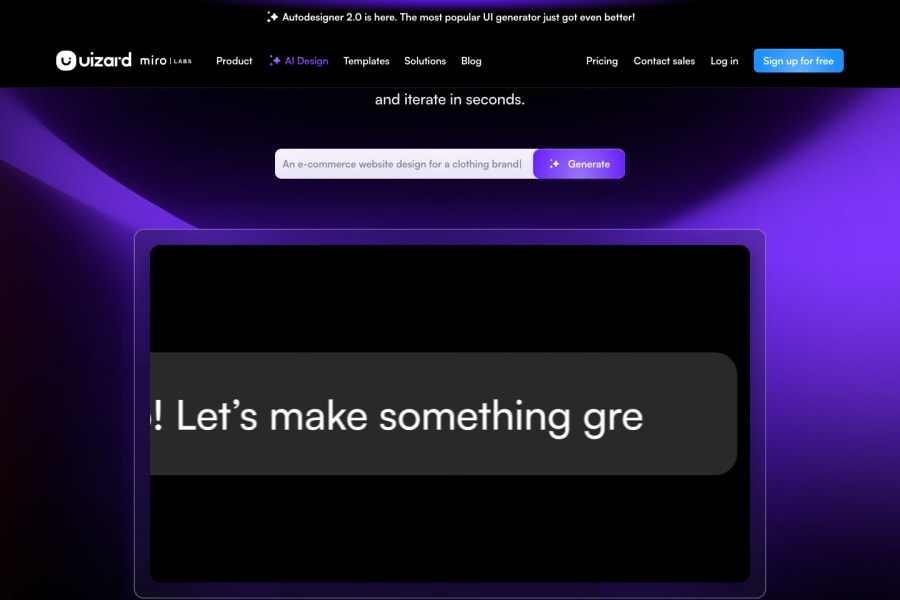 Uizard Autodesigner — Business AI tool screenshot