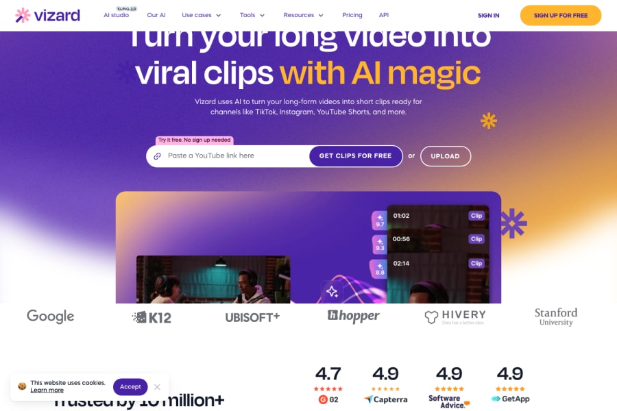 Vizard — Video AI tool screenshot