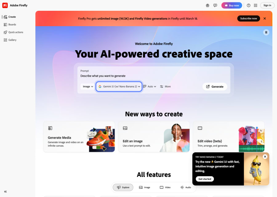Adobe Firefly — Image AI tool screenshot