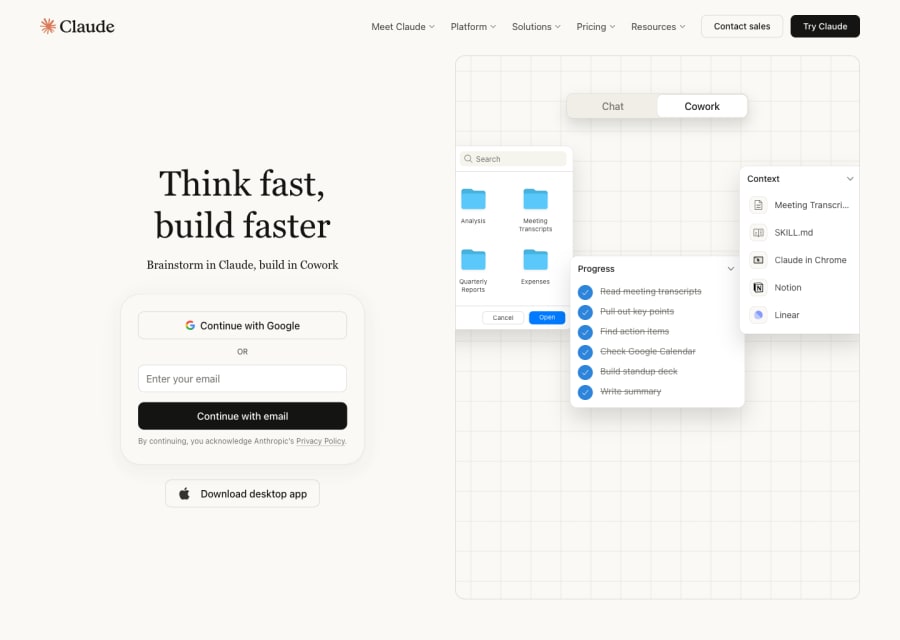 Claude — Text AI tool screenshot