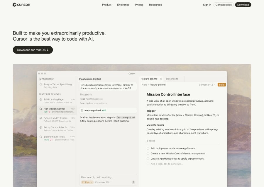 Cursor — Code AI tool screenshot