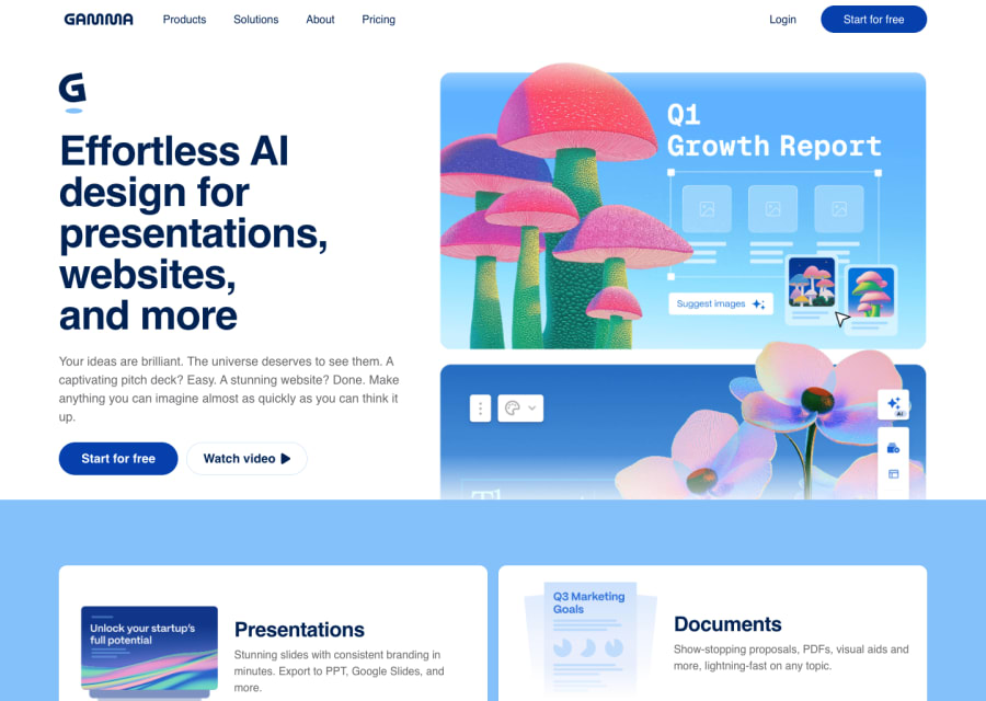 Gamma — Business AI tool screenshot