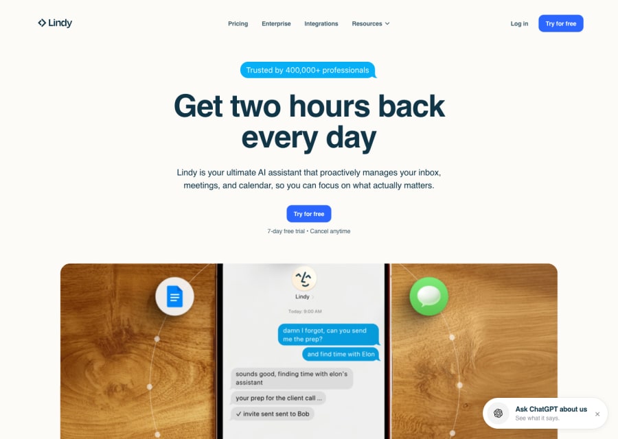 Lindy — Business AI tool screenshot