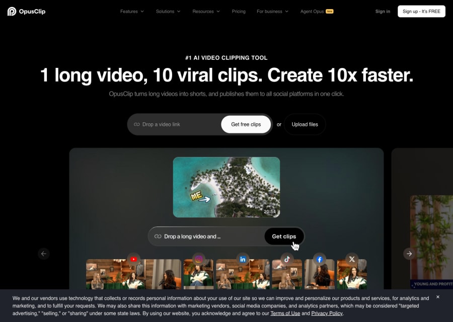 OpusClip — Video AI tool screenshot