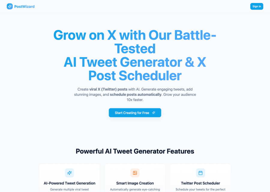 PostWizard AI preview