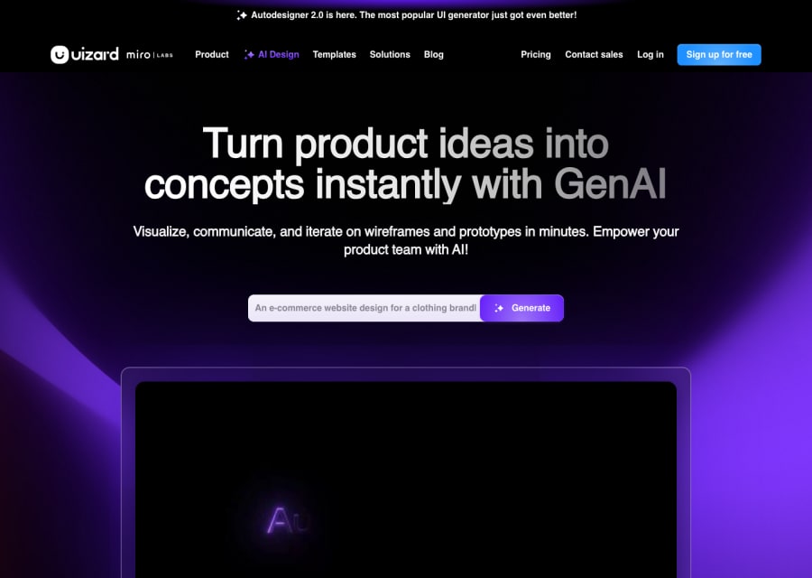 Uizard — Design AI tool screenshot