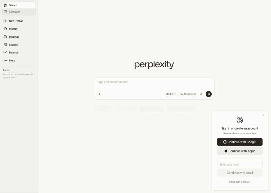 Perplexity AI preview
