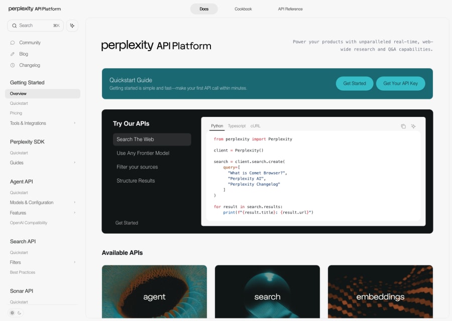 Perplexity API preview