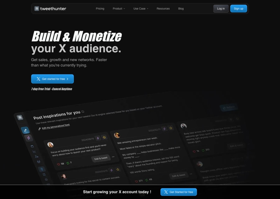 Tweet Hunter preview