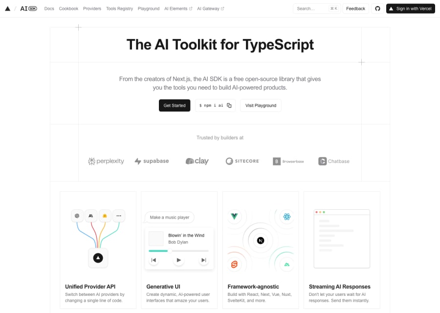 Vercel AI SDK preview