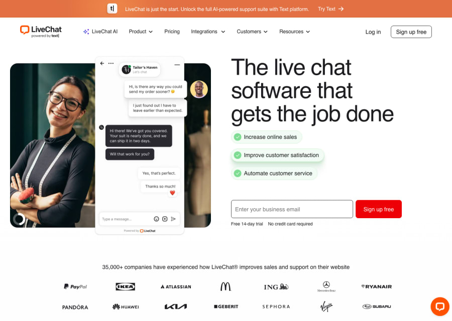 Livechat AI preview