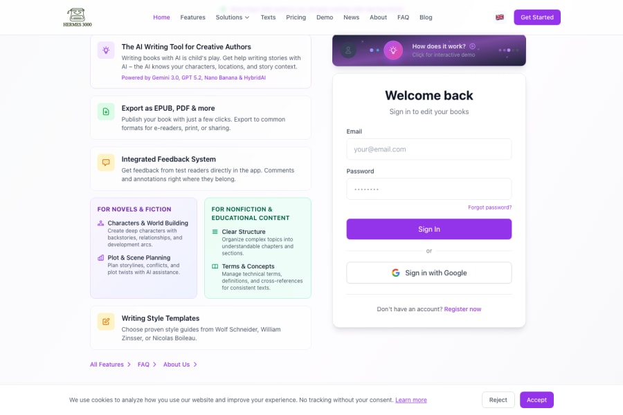 Hermes 3000 โ Text AI tool screenshot