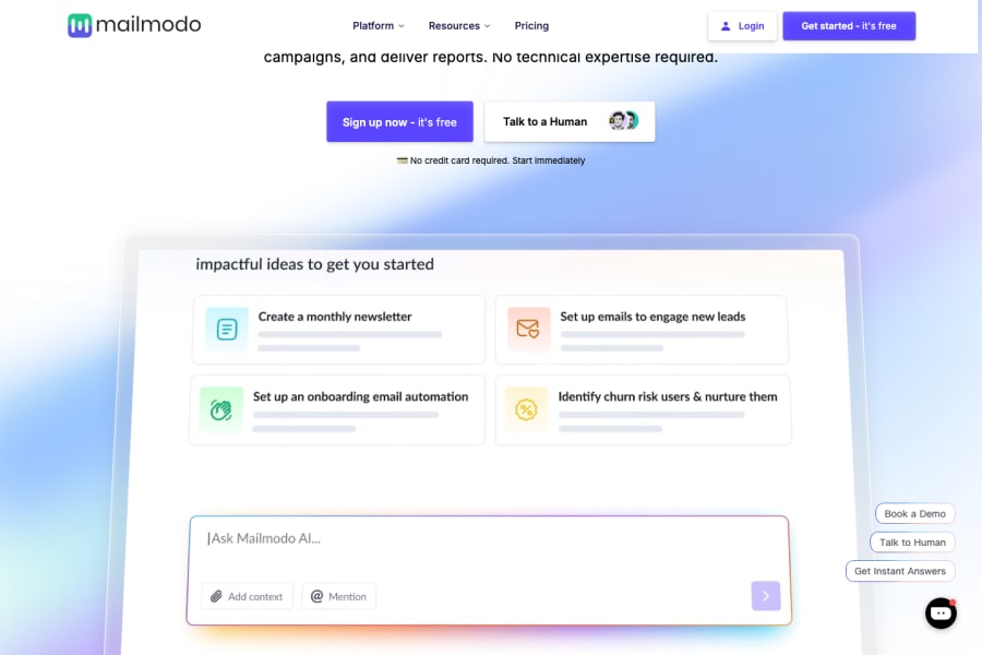 Mailmodo AI preview