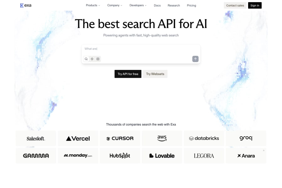 Exa — Text AI tool screenshot