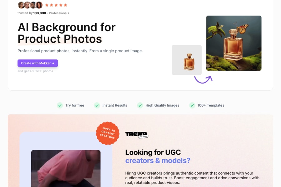 Mokker AI — Image AI tool screenshot