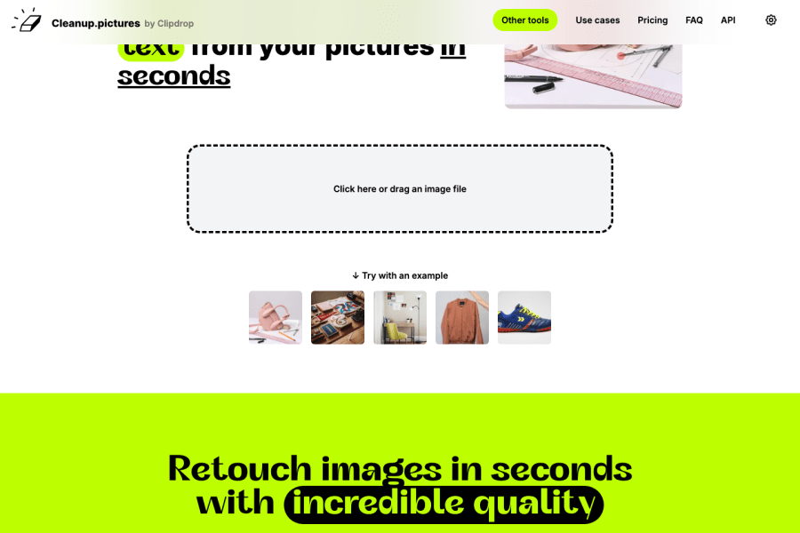 Cleanup Pictures — Image AI tool screenshot