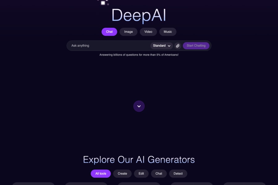 Deep AI — Image AI tool screenshot