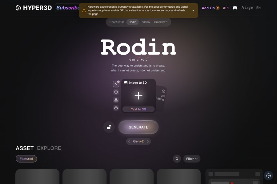 Rodin AI — 3D AI tool screenshot
