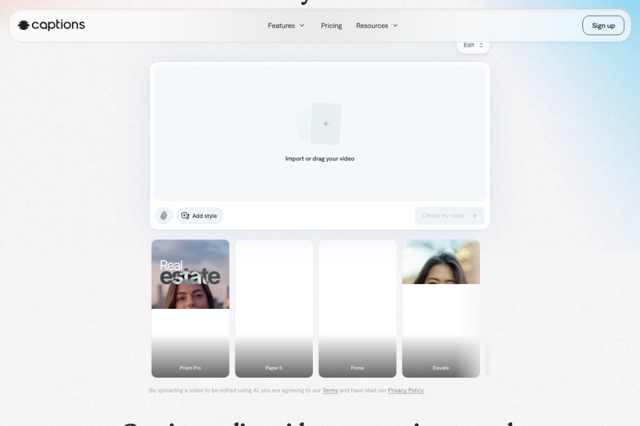 Captions.ai preview