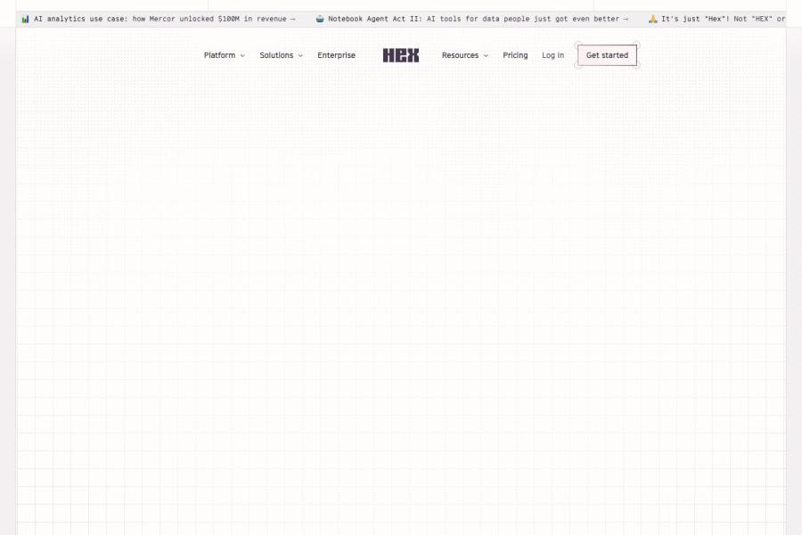 Hex — Business AI tool screenshot