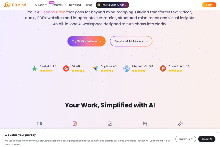 GitMind — Business AI tool screenshot
