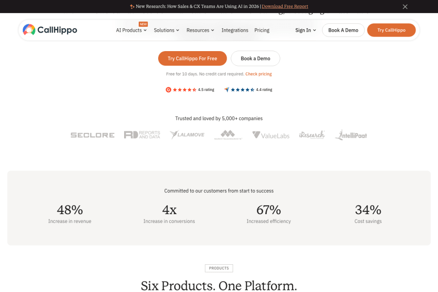 CallHippo — Business AI tool screenshot