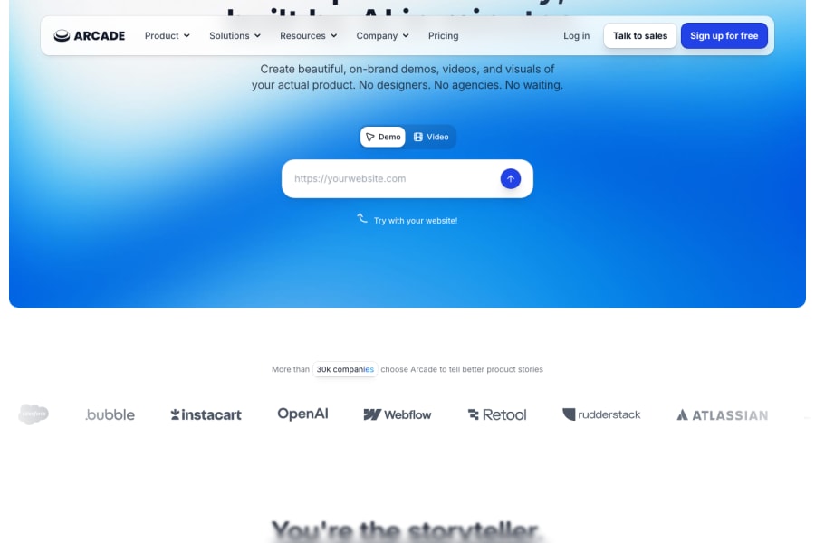 Arcade.software — Business AI tool screenshot