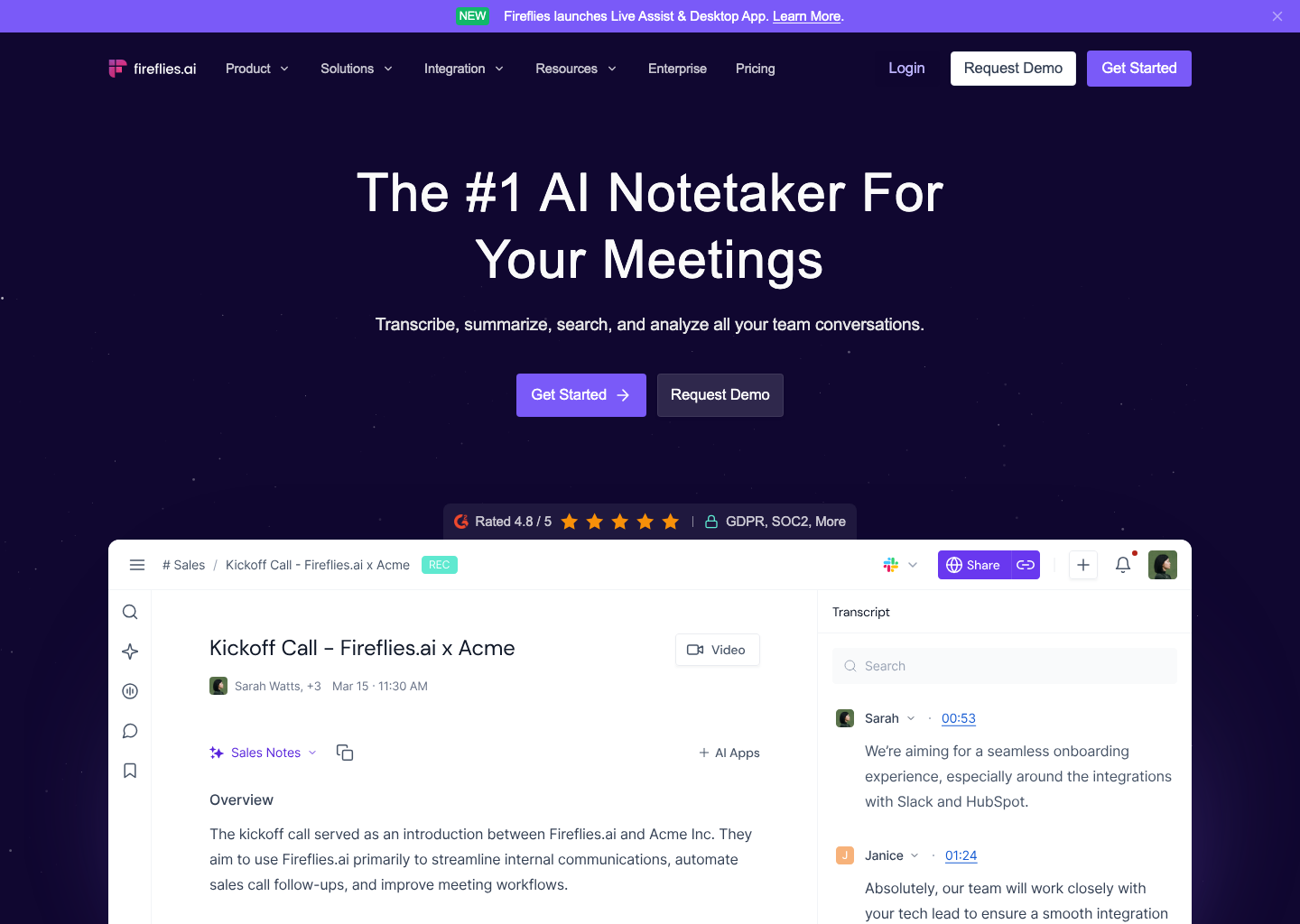 Fireflies.ai cover screenshot