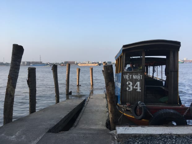 The boat we traveled on the Mekong Delta on