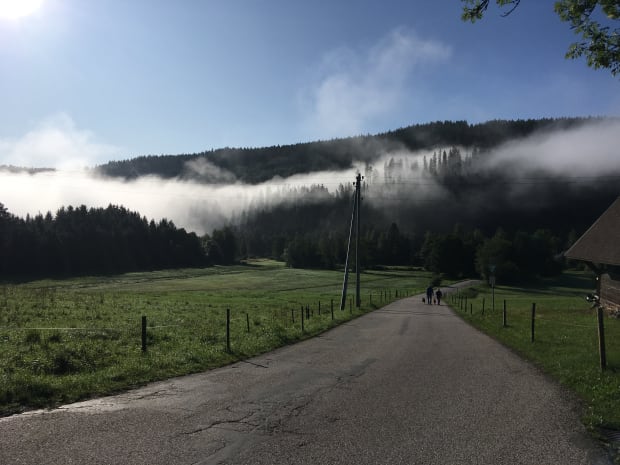 German countryside, with low hanging clouds