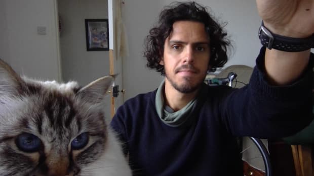 Me and Kiwi sitting at my desk
