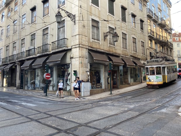 Lisbon streets with tram
