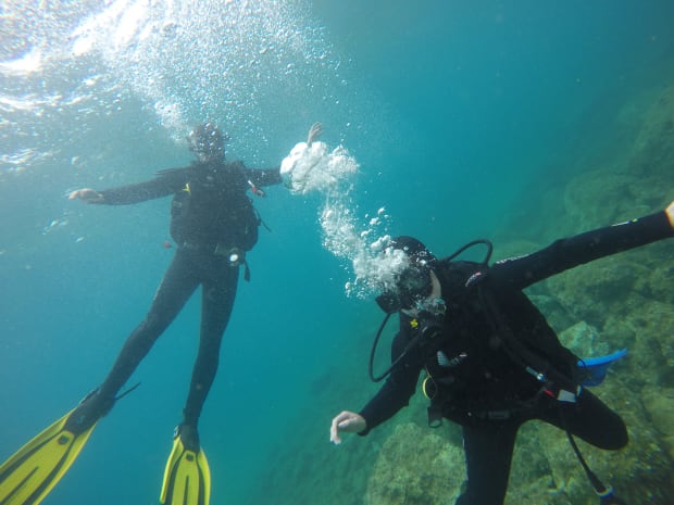Another photo of me in the ocean in scuba gear