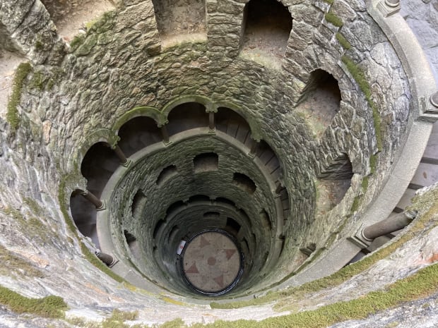 Looking down the initiation wells at Quinta de Regaleira